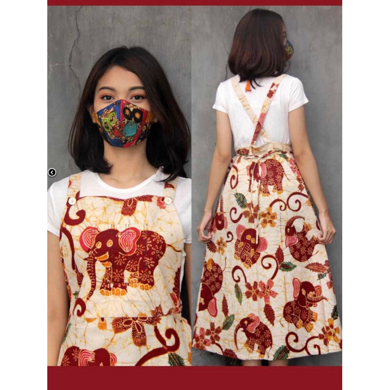 batik amarillis overall wrap dress all size