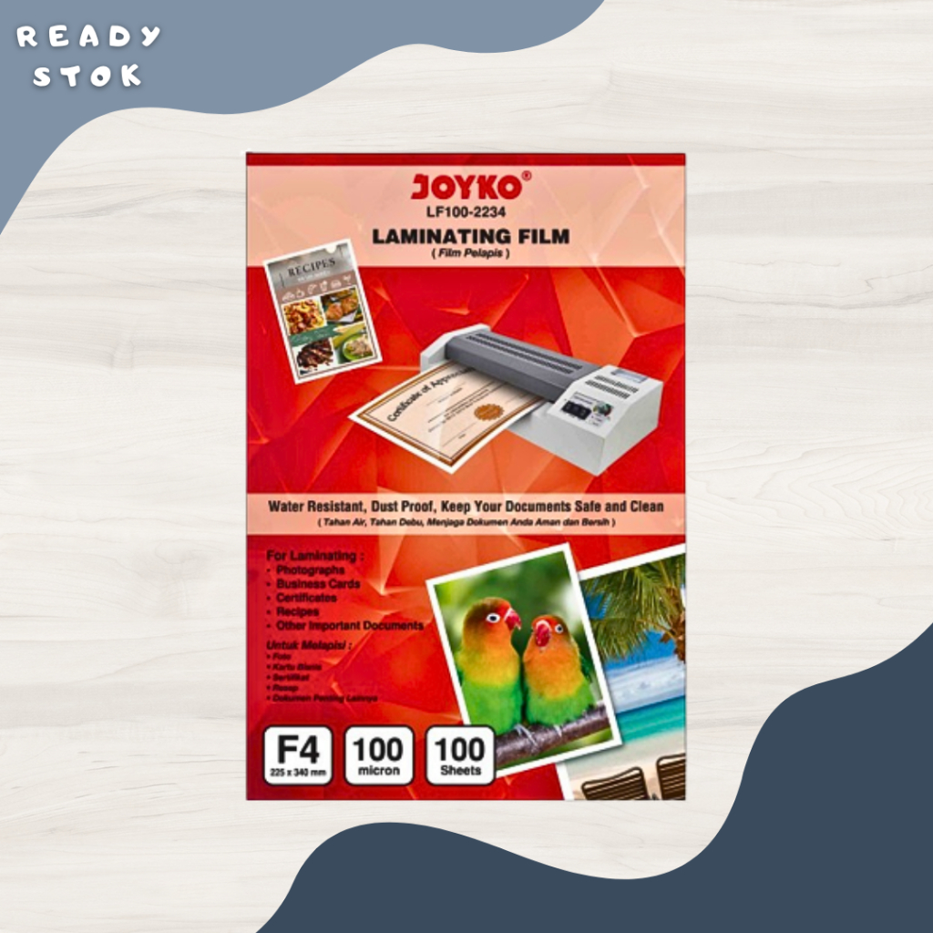 

LAMINATING FILM / LF100-2234 (F4) 100 MICRON JOYKO ( PCS )