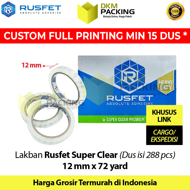 

Lakban 12mm x 72yard RUSFET Plakban Isolasi OPP PREMIUM TERMURAH /DUS