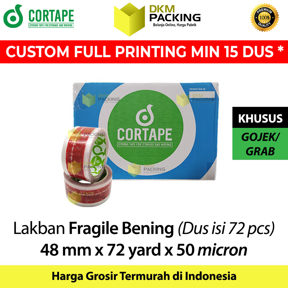 

Lakban FRAGILE Bening 48mm Plakban Isolasi OPP TAPE TERMURAH OJOL / DUS