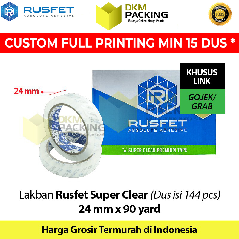 

Lakban 24mm x 90yard RUSFET Plakban Isolasi SUPER BENING TERMURAH OJOL / DUS