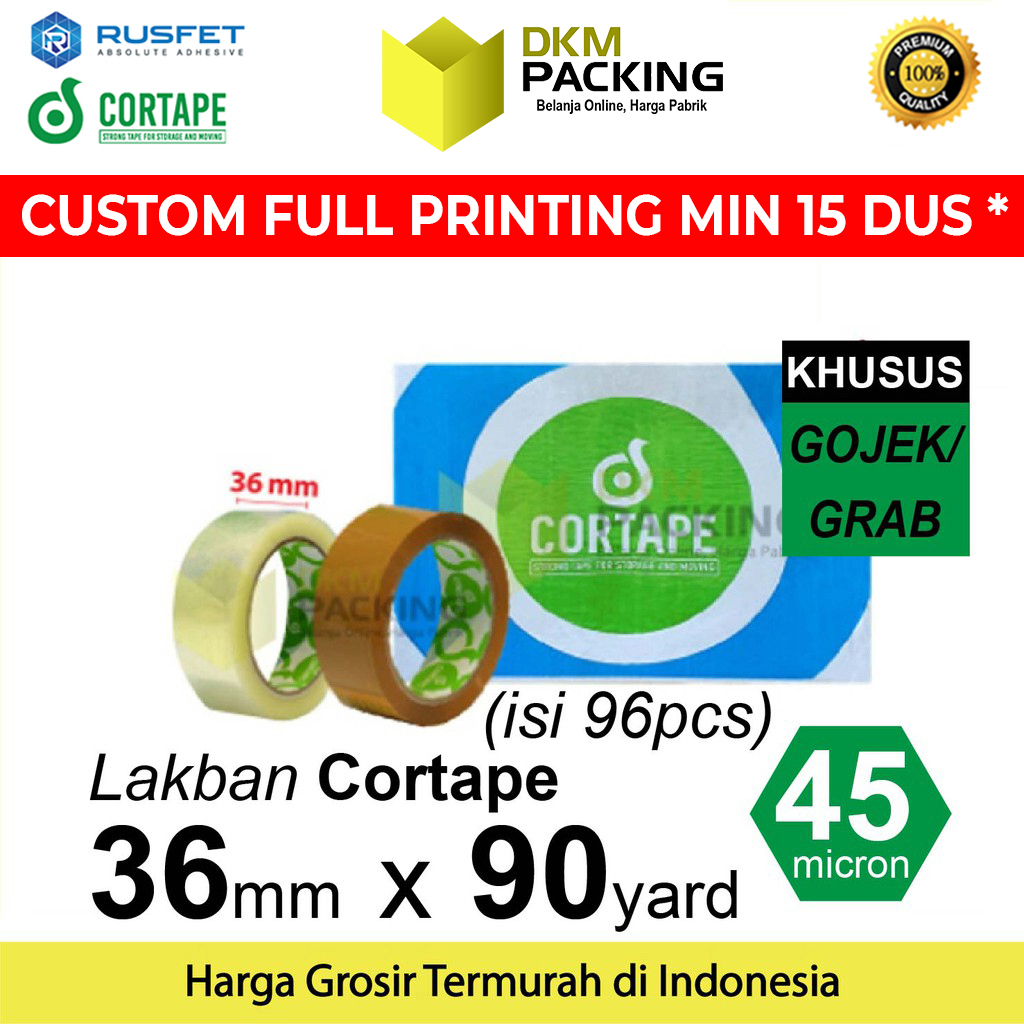 

Lakban 36mm x 90yard CORTAPE Plakban Isolasi OPP TAPE TERMURAH OJOL / DUS