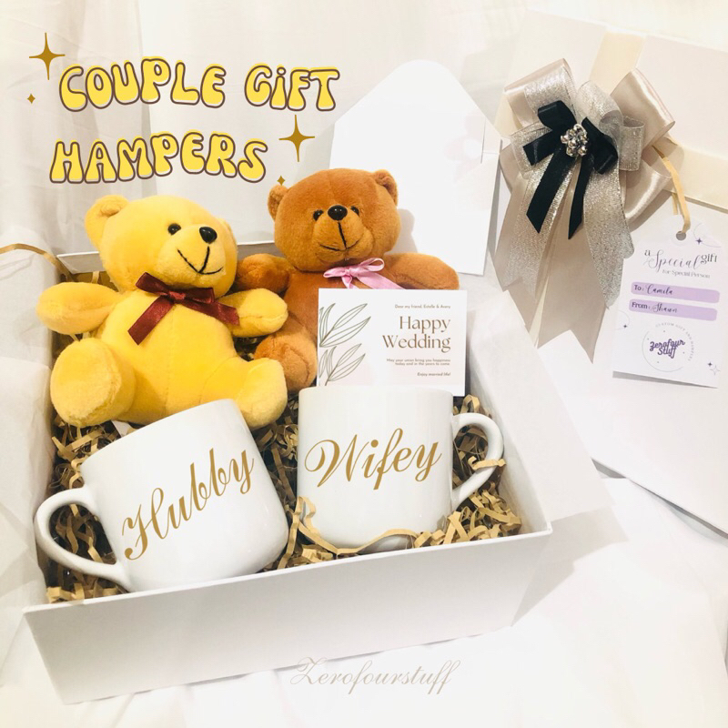 GIFT SET HAMPERS MUG TEA COUPLE / KADO PERNIKAHAN / CUSTOM MUG / GELAS TEH / CANGKIR / HADIAH WEDDIN