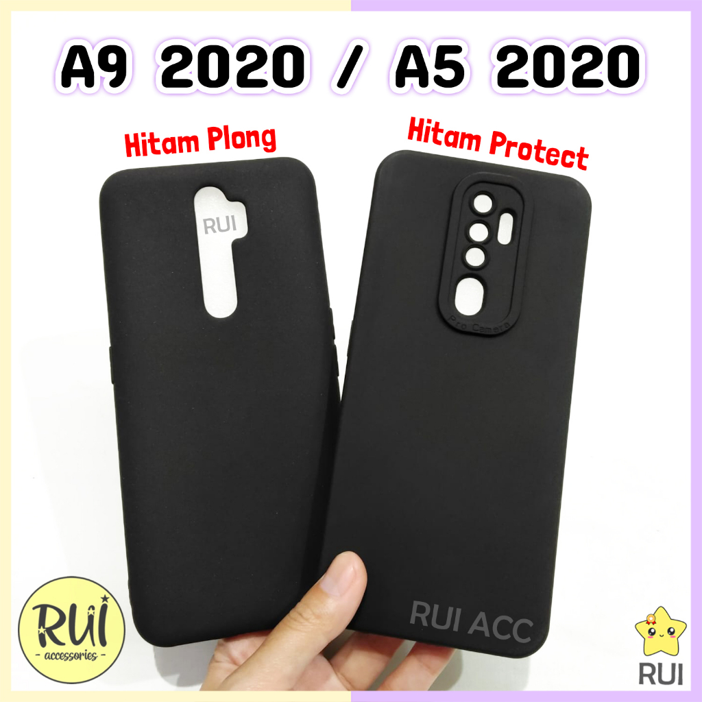 Case Hitam Oppo A9 2020 / A5 2020 Softcase Polos Slim Silikon HP Lentur Black Matte