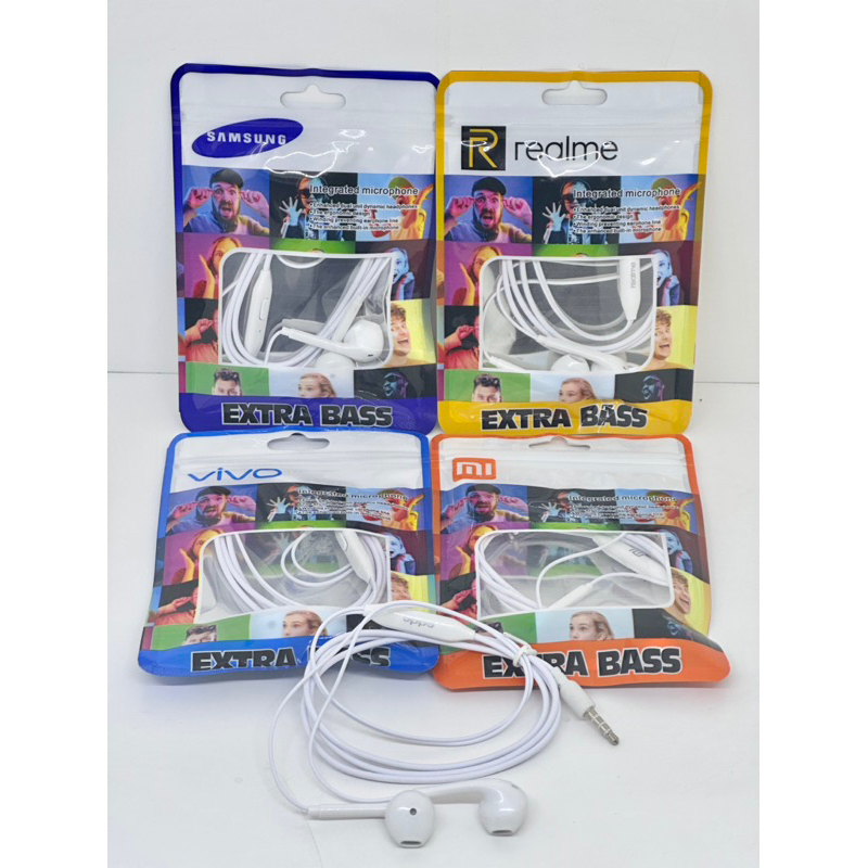 Headset Branded R12 Extra Bass Mic Telepon Jack 3.5mm Handsfree HF