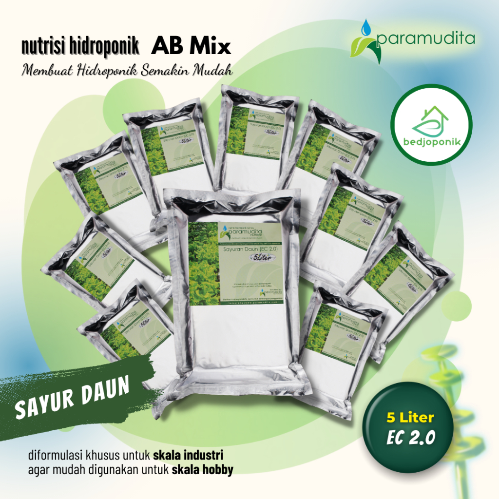 10 pack AB Mix Sayur Daun 5 Liter Paramudita | Paramudita Nutrient | Nutrisi Hidroponik