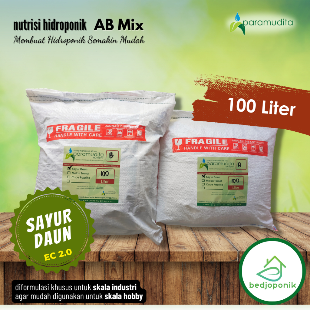 100 Liter AB Mix Sayur Daun Paramudita | PARAMUDITA NUTRIENT Nutrisi Hidroponik