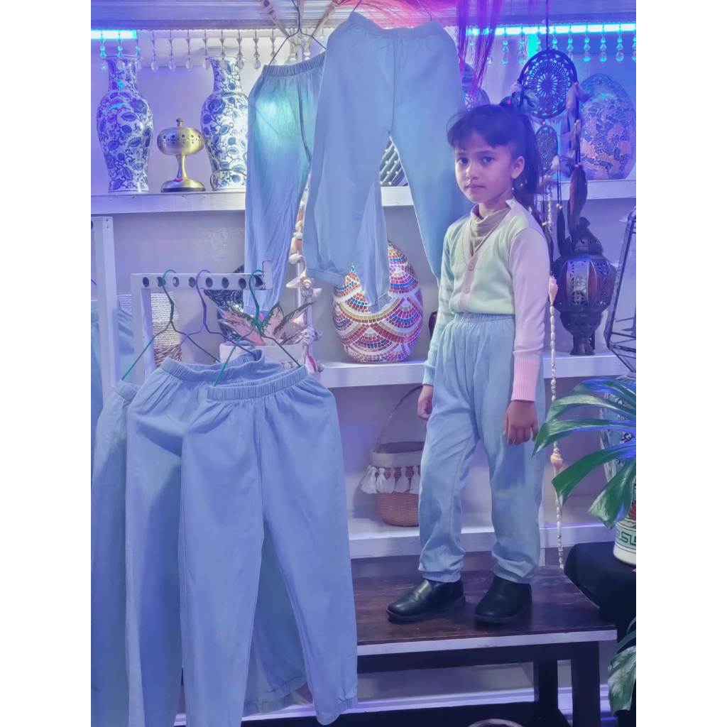 Celana Anak Denim Karet Bawah Model Jeans