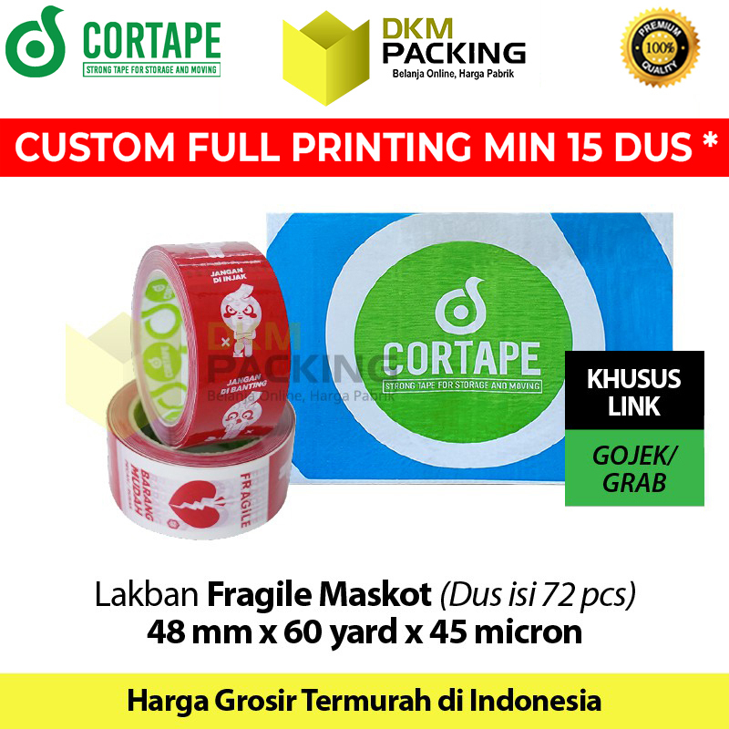 

Lakban FRAGILE Mascot 48mm JANGAN DIBANTING HANDLE WITH CARE Plakban Isolasi TERMURAH GOJEK / DUS