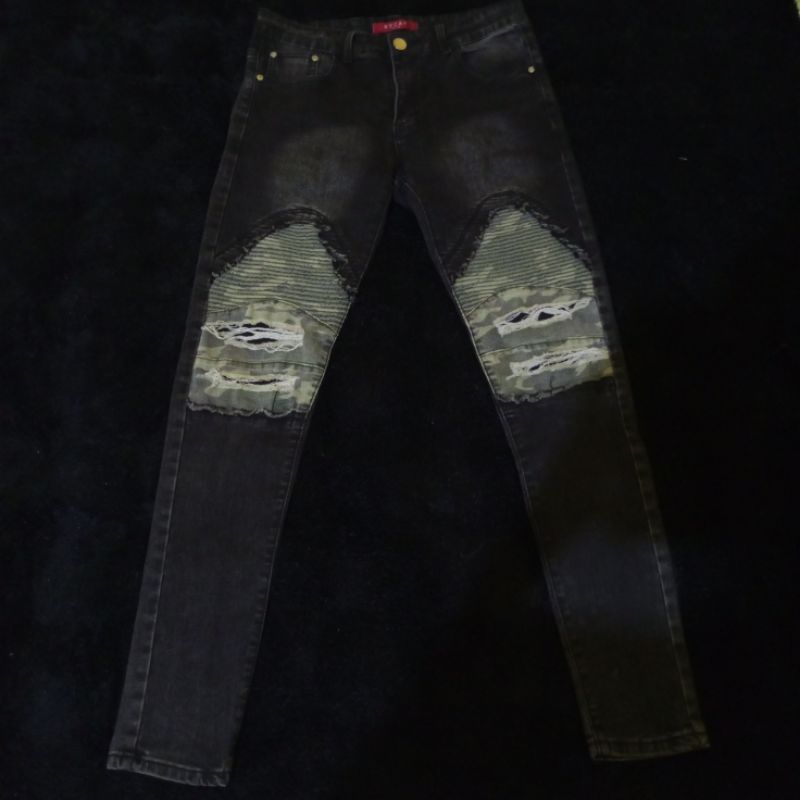 [RUCAS X BIMO PD ]CAMO BIKER JEANS