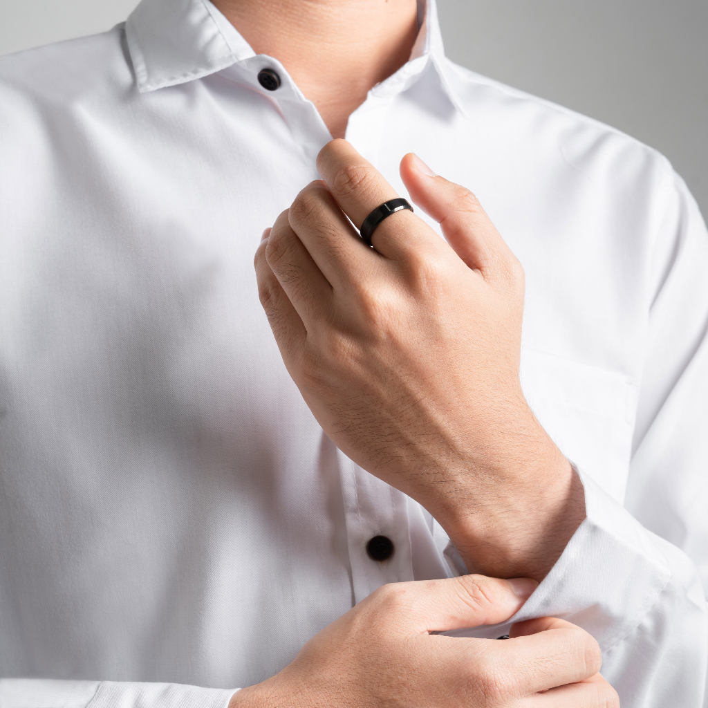 original otsky cincin galaxy black x silver unisex stainless