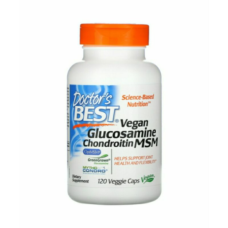 Doctor's Best Vegan Glucosamine Chondroitin MSM 120 VegCaps Sehat Sendi Rambut Kulit & Kuku