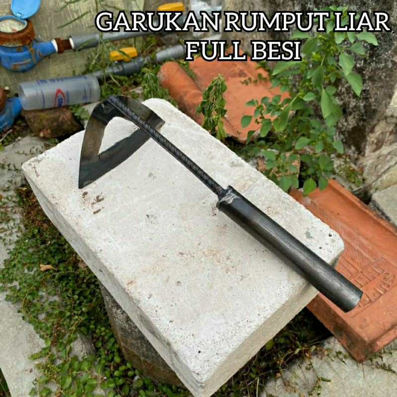 GARUKAN RUMPUT FULL GAGANG BESI - CANGKUL TANAMAN MODEL LUBANG TENGAH