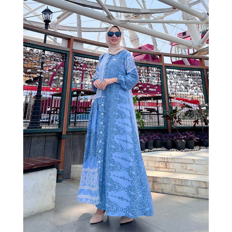 Tsania Dress Printing by Jemia 195 Gamis Kondangan Simple Mewah Elegan Kekinian
