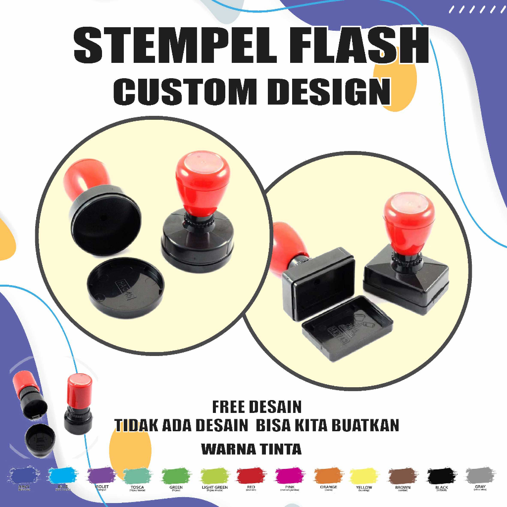 

Stempel Warna Otomatis/Flash Bulat/Oval/Kotak Kostum Design Harga Murah