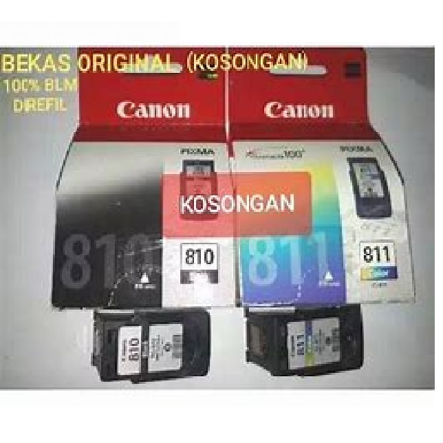 Cartridge bekas ORIGINAL canon CL-811 color / PG-810 Black belum pernah refill (virgin cartridge)