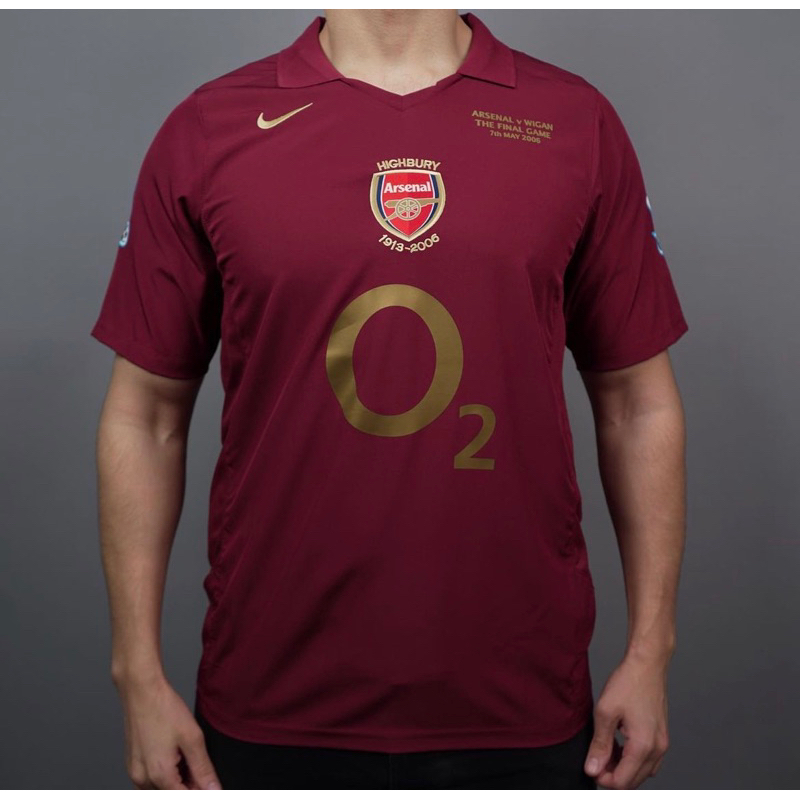 jersey arsenal retro sponsor O2 maroon