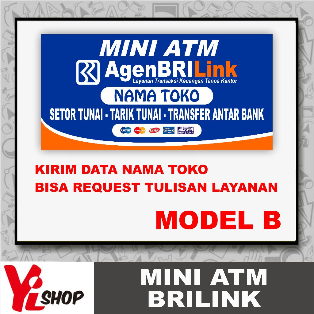RB Spanduk Banner Mini ATM Brilink Bahan Flexy China