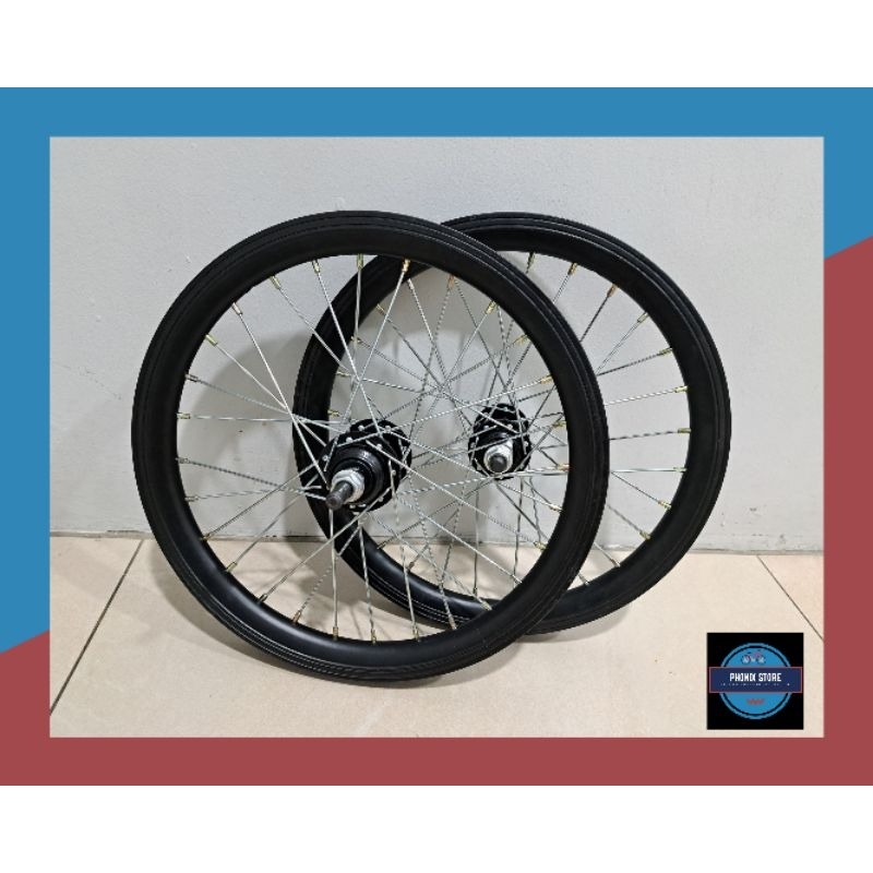 Wheel Set Sepeda Ukuran 16 x 175 Double Wall Velg Jadi Pelk Jadi 16 Murni Velg 16 Siap Pakai