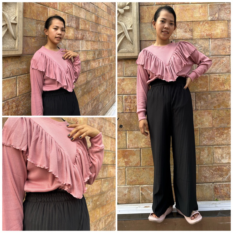 BLOUSE RENDA KNIT LENGAN PANJANG // BLOUSE RENDA KOREAN STYLE //  BLOUSE RENDA  VINTAGE/BLOUSE RENDA