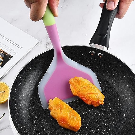 Spatula Masak Tamagoyaki Silicone Tahan Panas Cooking Spoon / Sutil Untuk Goreng Tumis Sayur Beef Steak Pizza Martabak Telur Daging Scraper Pancake / Alat Pengaduk Sodet Silikon Anti Lengket Peralatan Memasak Food Grade Multifungsi