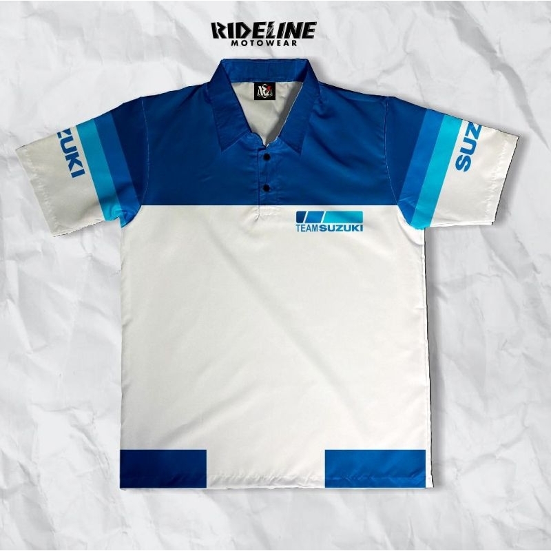 POLOSHIRT KEMEJA TEAM SUZUKI VINTAGE BLUE