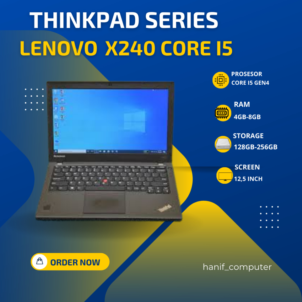 LAPTOP LENOVO THINKPAD X240 CORE i5 RAM 8GB SSD 256GB