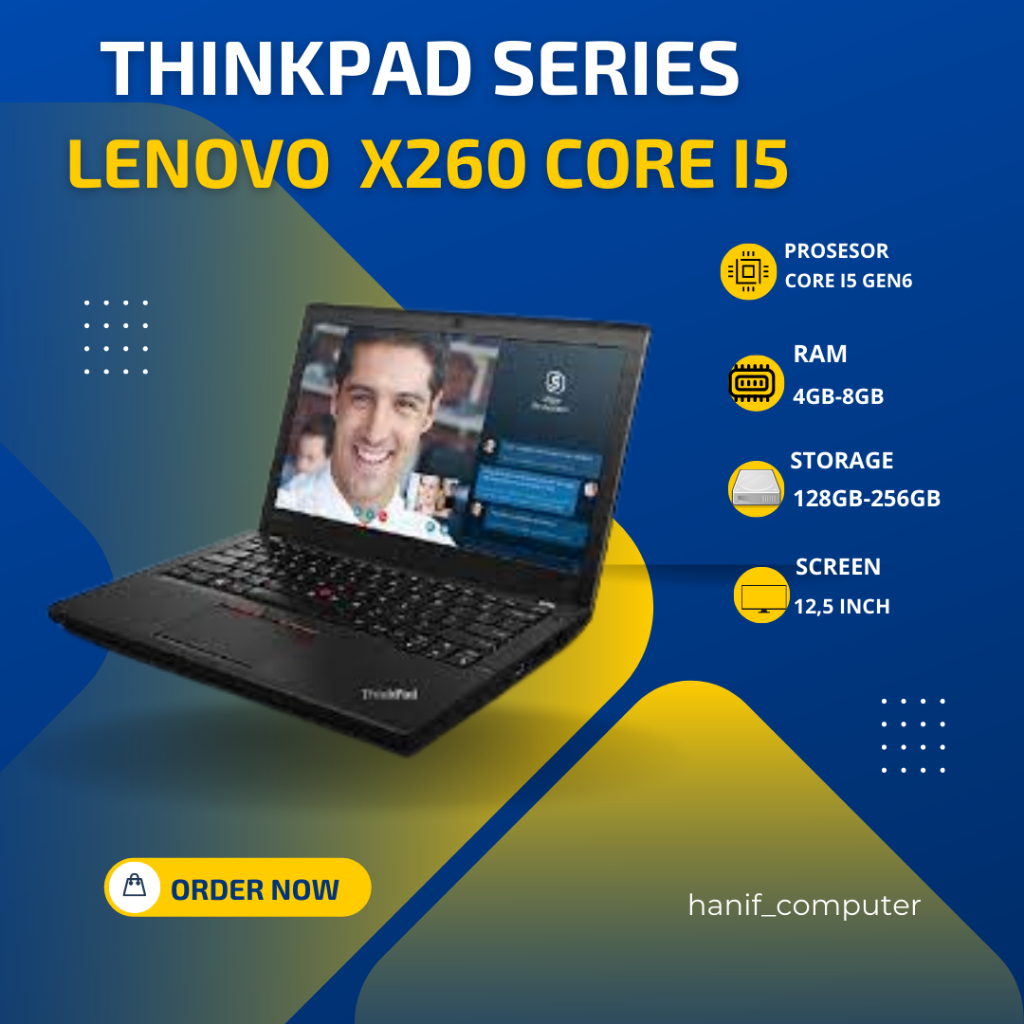 Laptop Lenovo Thinkpad X260 Core i3 Ram 8GB Ssd 256GB