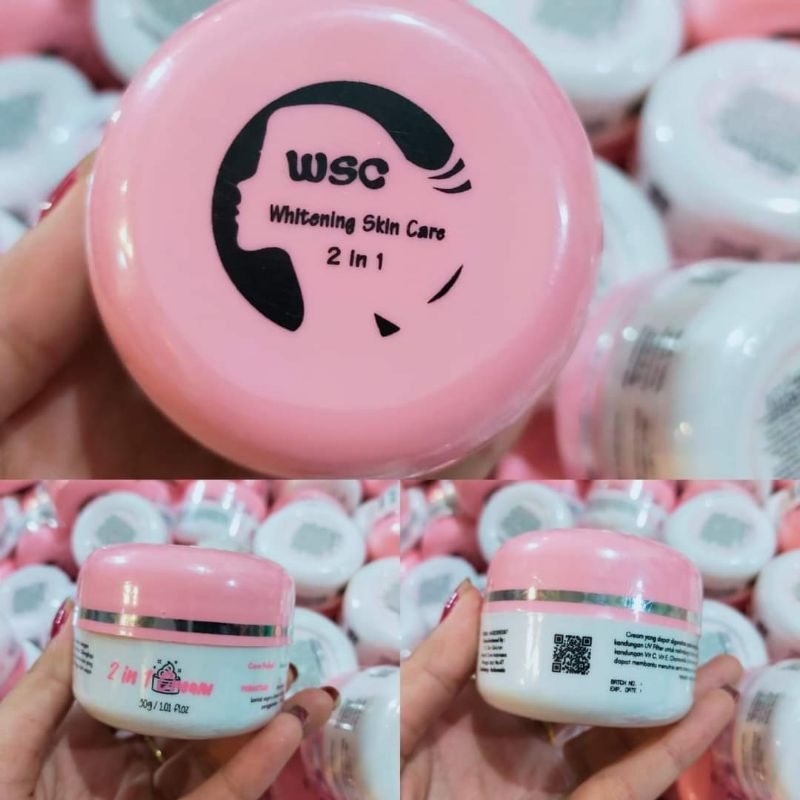 CREAM WSC 2IN1 BPOM ORIGINAL/SKINCARE WAJAH WHITENING 2 IN 1 GLOWING KINCLONG MULUS AMAN ALAMI AMPUH
