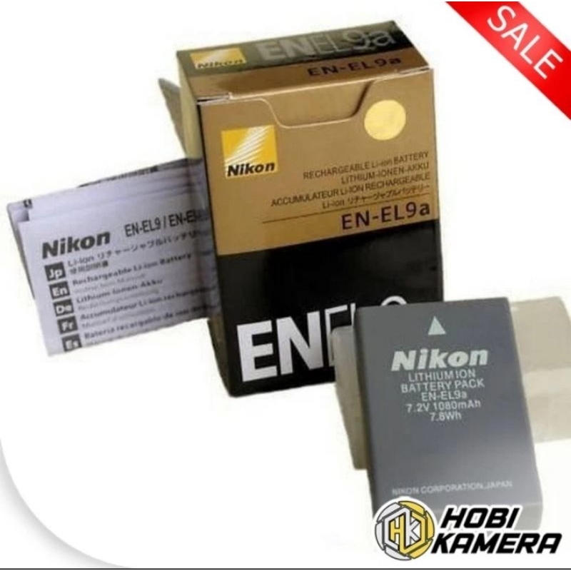 Battery Nikon EN-EL9A Cocok untuk kamera nikon d3000, d5000 d60 dll
