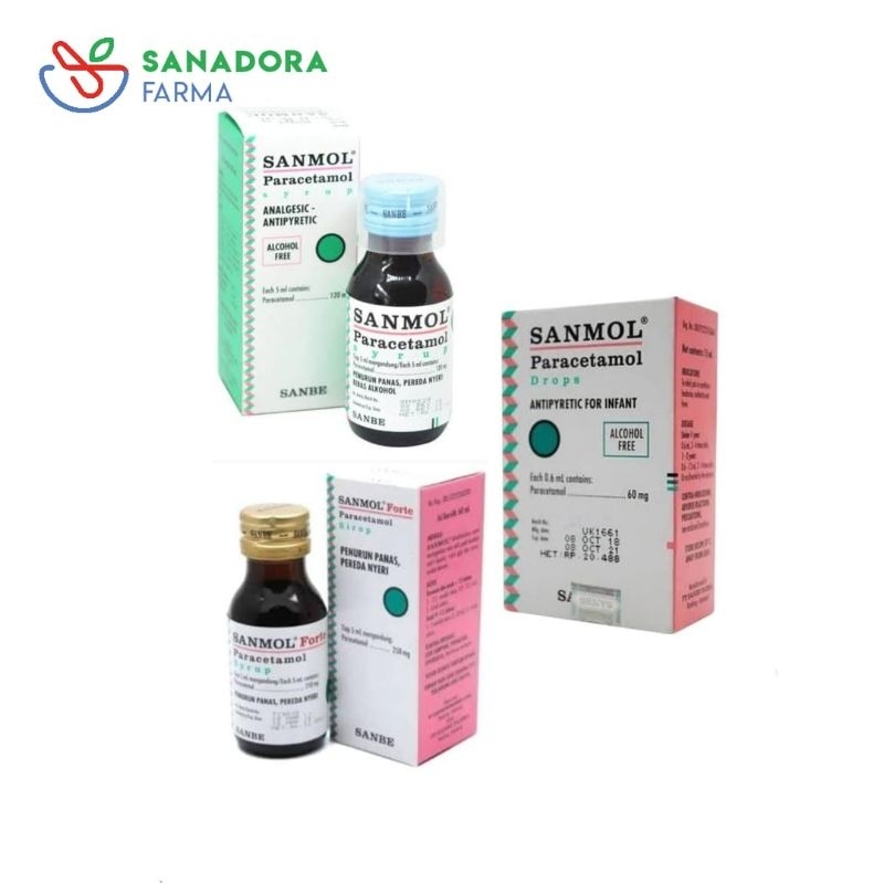 SANMOL SIRUP//SANMOL SIRUP FORTE//SANMOL DROPS - Obat Penurun Demam Anak Dan Dewasa