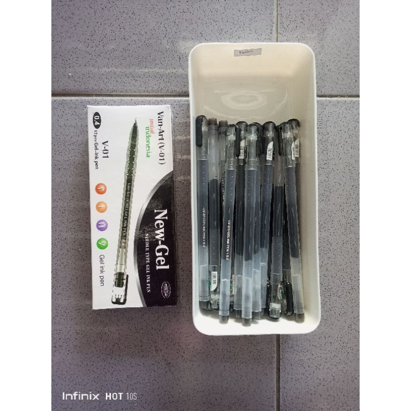 

Van-Art (V-01)/1 pack/Bolpoin Apel/Bolpoin Hitam/New-Gel/Bolpen