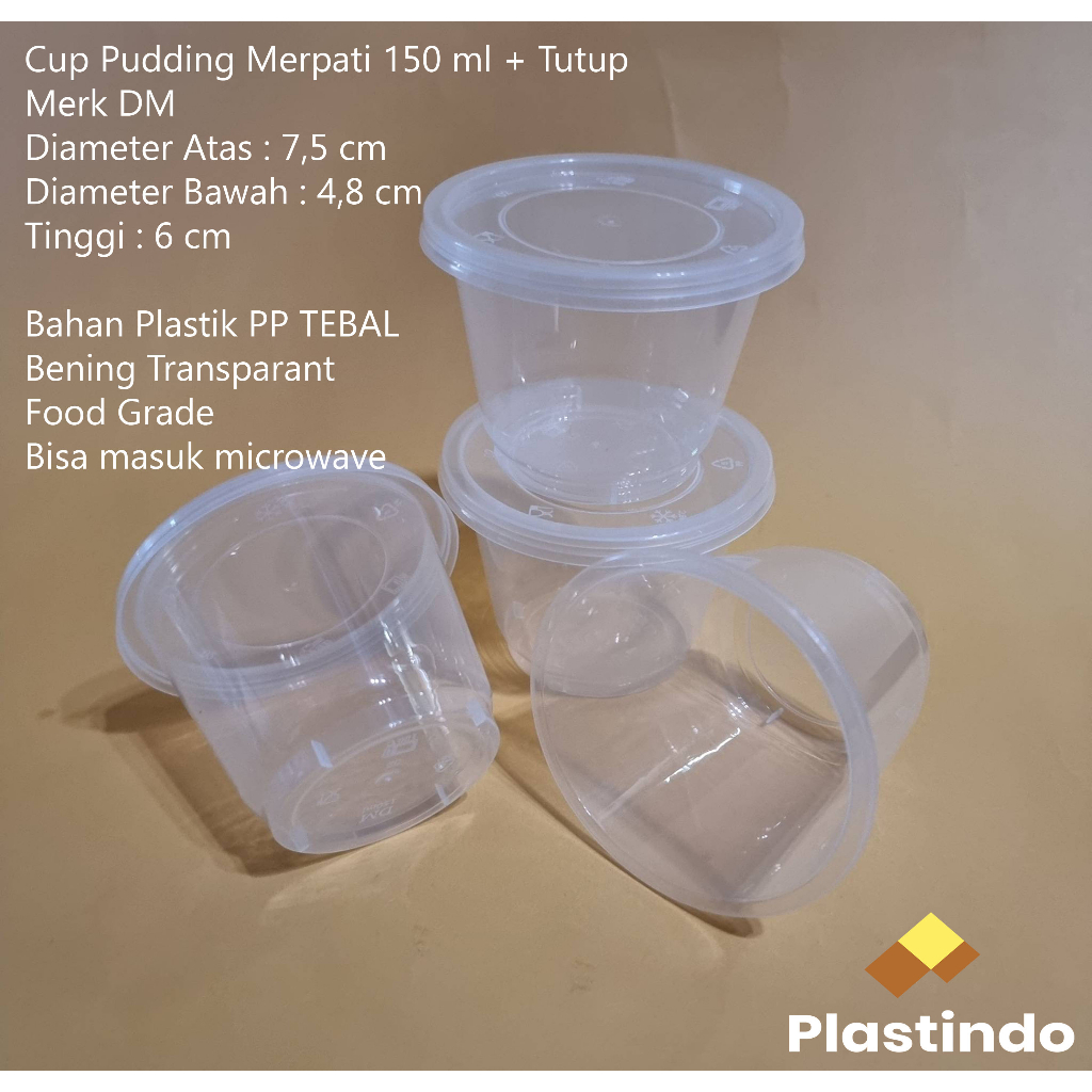 Thinwall Cup Merpati 150ml | Cup Puding 150 ml | Cup Jelly 25 pcs | Pudding Cup