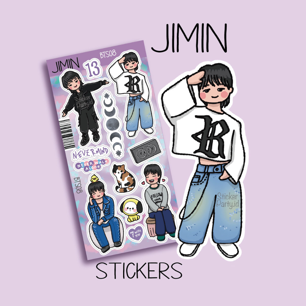 

[Sticker Party] Stiker Fanmade Fan Art BTS Jimin Bangtan Army Kpop Idol