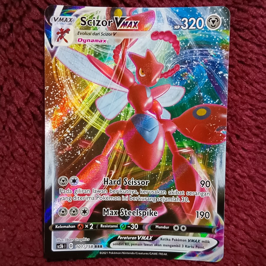 Scizor VMAX v max RRR sc3b - Pokemon TCG Indonesia foil holo