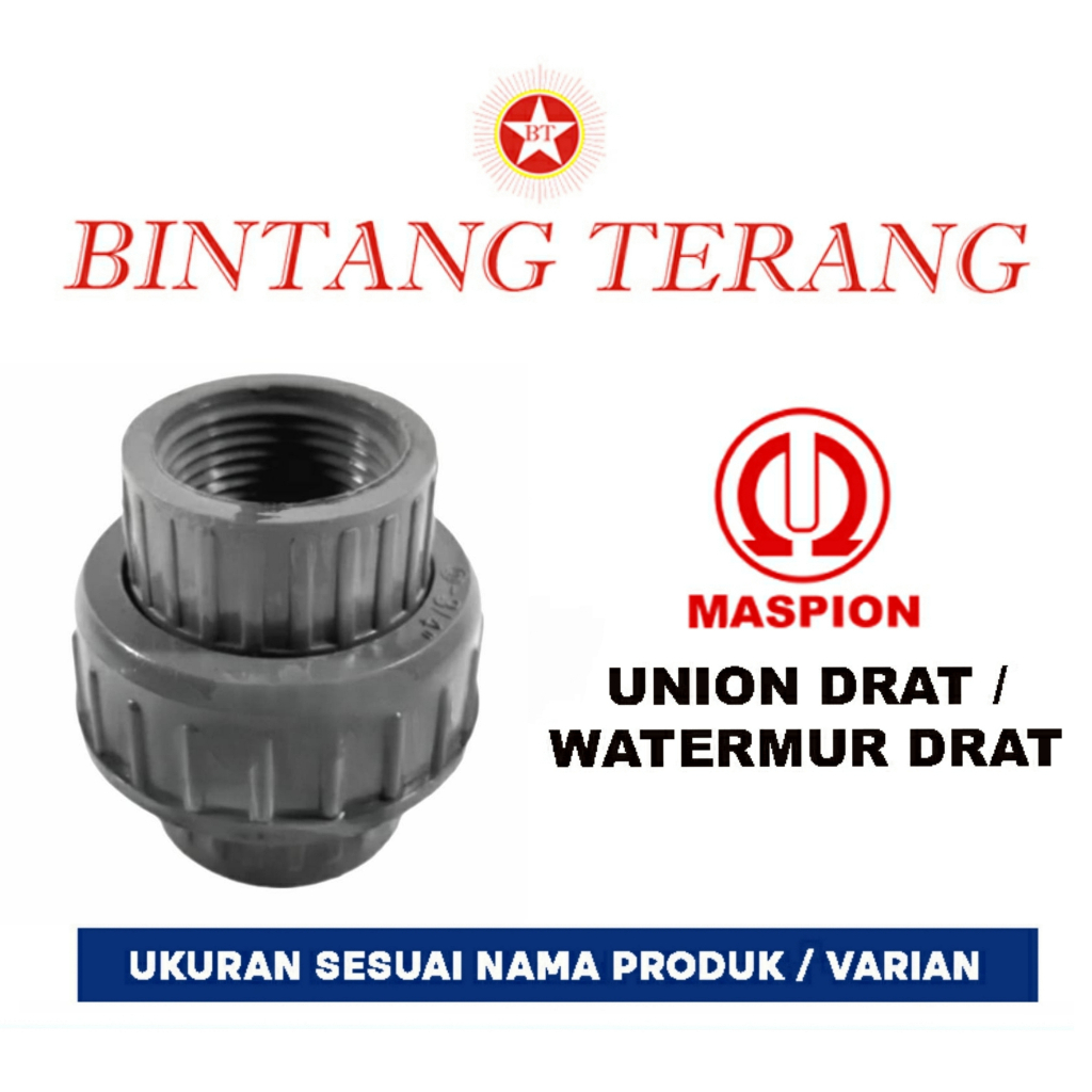 Watermur drat dalam 1/2" inch Maspion / Water mur PVC 1/2" drat  / Union Drat / watermoor / Watermur