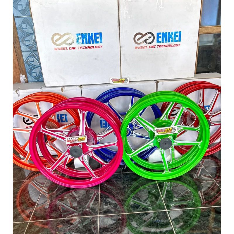 VELK ENKEI FIZ R JUPITER FG511 WHEEL CNC SET 160 160 ENKEY MERAH BIRU HITAM UNGU ORANGE HIJAU