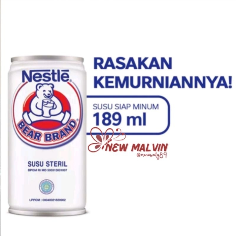 

BEAR BRAND susu kaleng susu steril siap minum 189ml