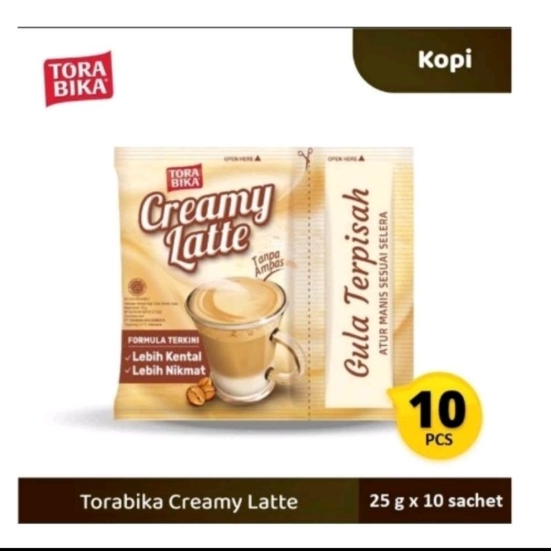 Torabika creamy latte isi 10pc free sendok korea