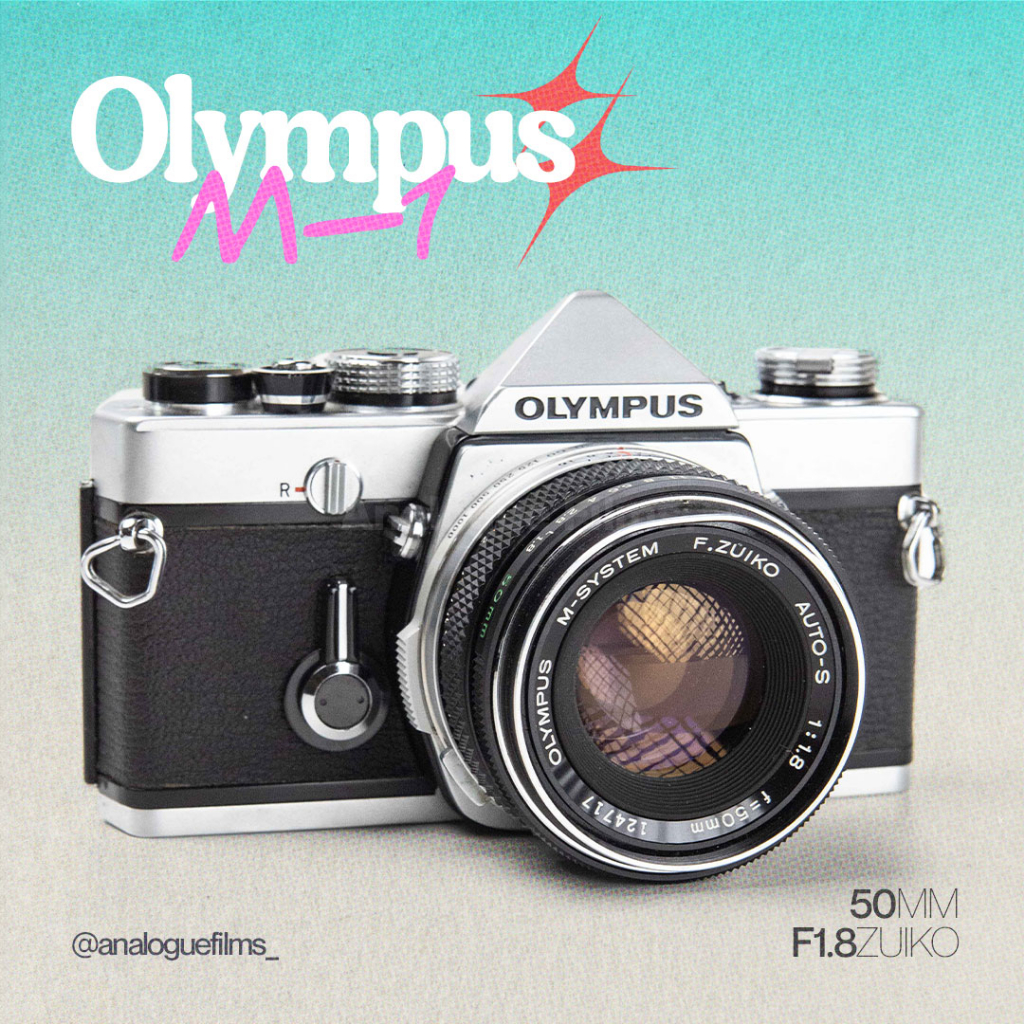 Kamera Analog Olympus M-1 M1 OM-1 OM1 kit 50mm f1.8 Zuiko Rare Normal