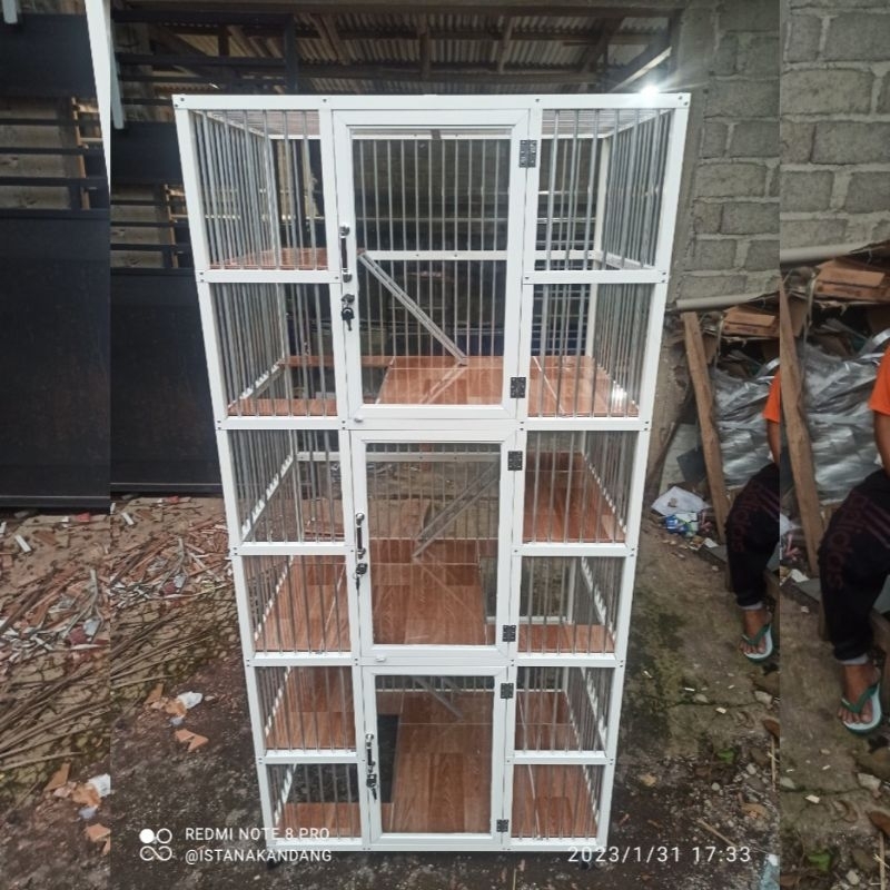 KANDANG KUCING ALUMUNIUM 3 KAMAR