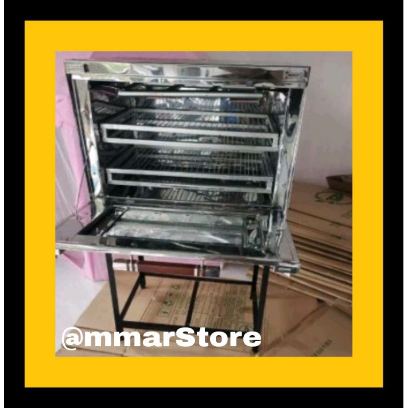 Oven Gas Ubi Cilembu, Bahan Stainless Uk 60x45 Fullset Siap Pakai, Oven Gas Lengkap Dengan Meja Kaki