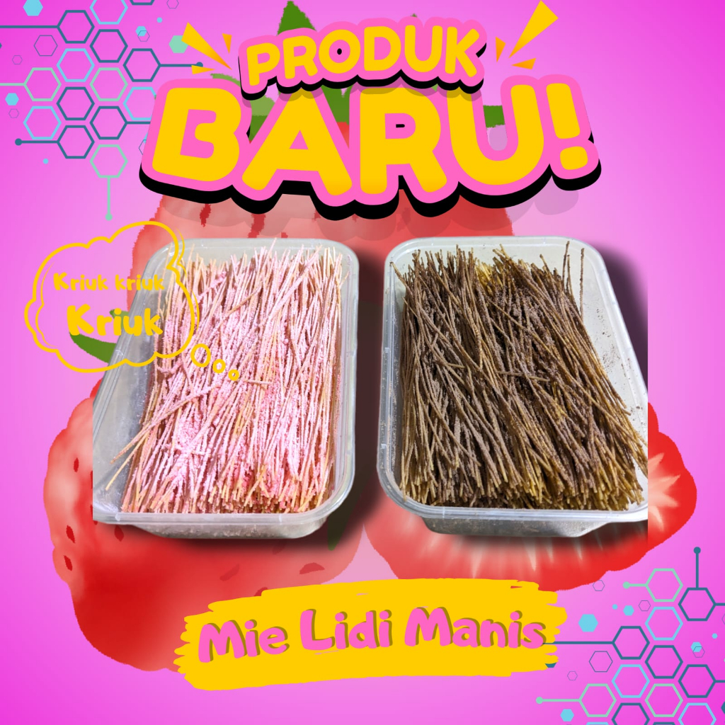 

(TERMURAH) Mie Lidi Manis Kemasan Box 650ml Makanan Ringan Berbagai Rasa