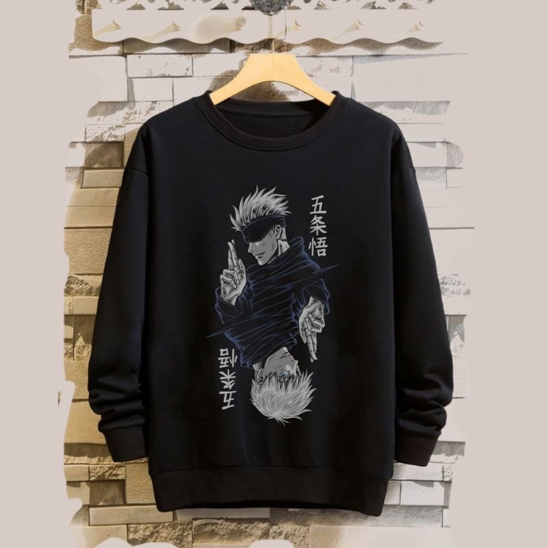 Sweater gojo satoru sweater anime jujutsu kaisen sweater gojo sweater anime jepang sweater fleece sw