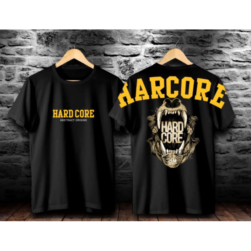Baju Kaos Harcore / Kaos Pria Keren Kekinian / Baju Kaos Hitam Putih / Kaos Pria Tulisan Di Punggung
