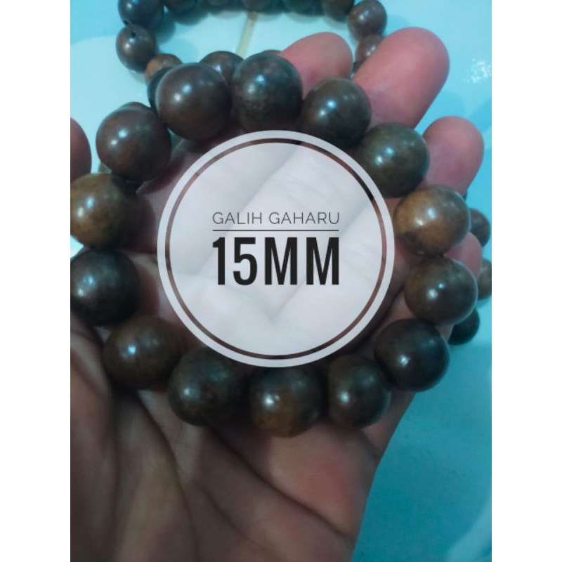 gelang gaharu jumbo /gelang tasbih kayu gaharu asli /gelang galih gaharu ukuran 15mm