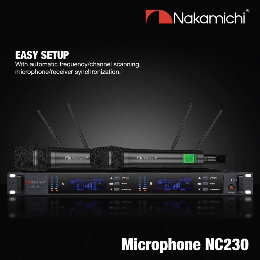 Nakamichi NC230 NC 230 Dual Microphone Wireless Sound Karaoke - Black