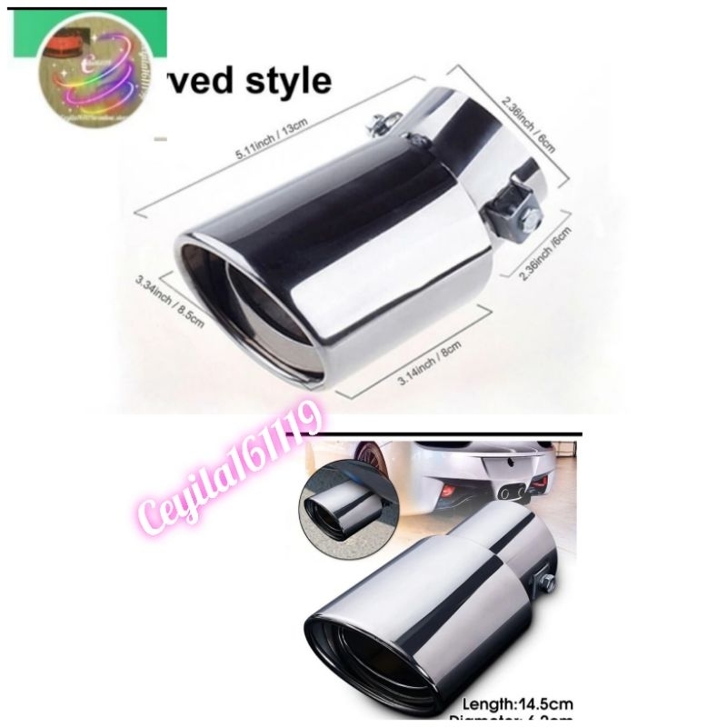 Muffler Ujung knalpot Variasi Stainles mobil Avanza/Xenia