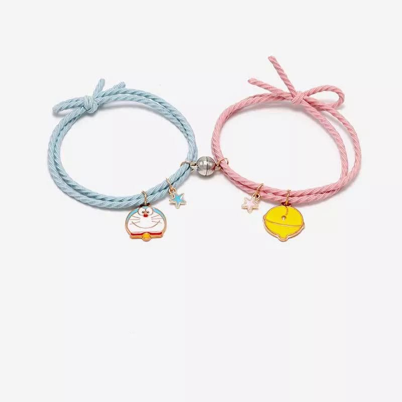 OKESTORE_PKU - COD / Harga 2 Pcs / Doraemon Magnet / Gelang Ikat Rambut Couple / 1 Pasang / Persahab