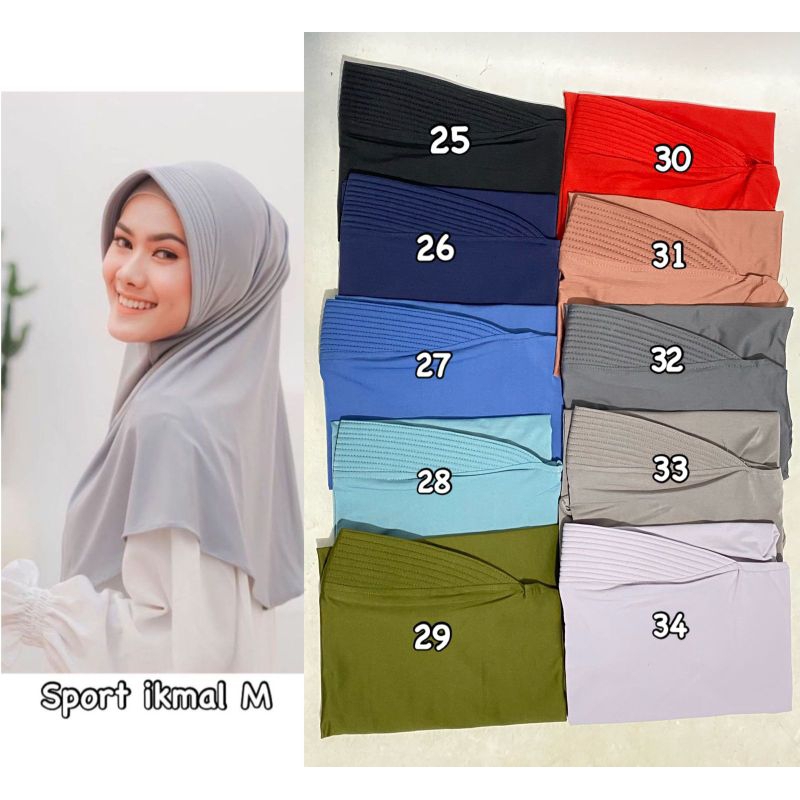 HIJAB SPORT INSTAN ASLI ORIGINAL IKMAL JERSEY PREMIUM
